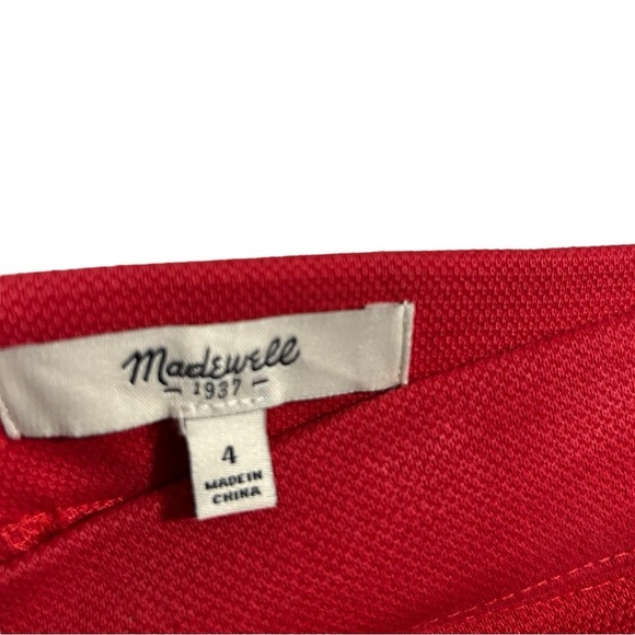 Madewell Red A-Line Wavelength Flare Skater cotton blend Skirt Size 4 - Picture 6 of 6